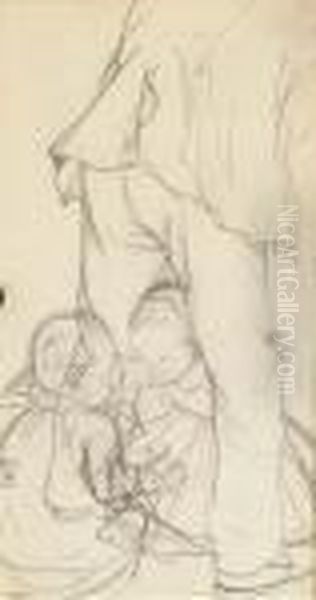 Study Of Two Children Playing; And Studies Of An Infant - view 1