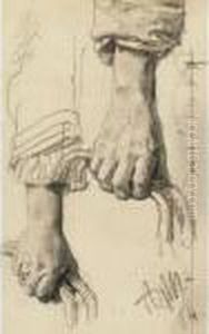 Study Of Hands by Adolph von Menzel