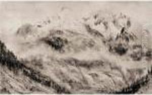 Mountainous Landscape by Adolph von Menzel