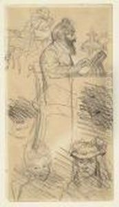 Studie Eines Lesenden by Adolph von Menzel