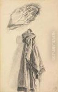 Study Of Clasped Hands And A Morning Coat On A Peg<</b>
