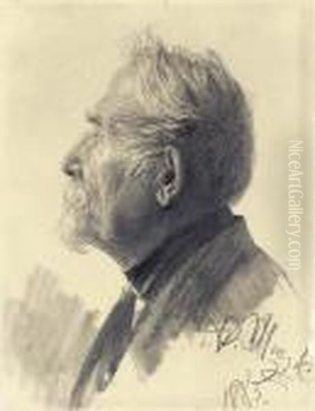 Head Of A Bearded Man In Profile To The Left - view 1