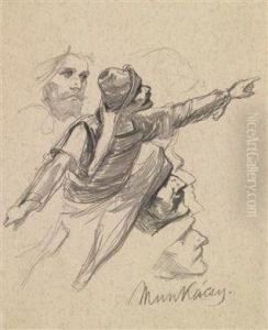 Zweistudienblatter Zu Dem Gemalde "die Eroberung Ungarns" by Mihaly Munkacsy
