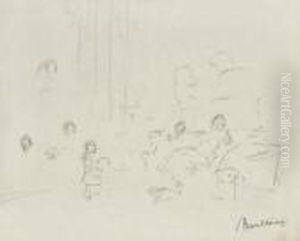 Etude De Figures Pour "le Tigre" by Mihaly Munkacsy