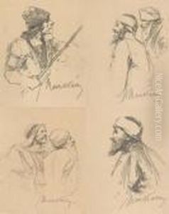 Etude De Personnage by Mihaly Munkacsy