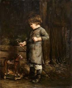 Garcon Et Son Cheval De Bois