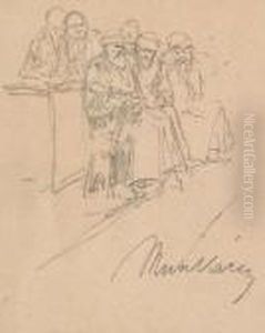 Prophets Seated On A Bench by Mihaly Munkacsy