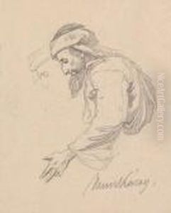 Three Study Sheets For Prophets by Mihaly Munkacsy