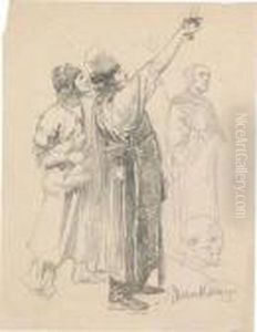 A Study For The Painting "the Conquest Of Hungary" by Mihaly Munkacsy