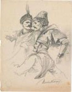 Three Soldiers by Mihaly Munkacsy