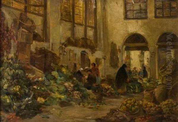 Gemusemarkt In Einer Altstadtgasse - view 1