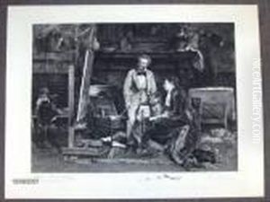 Sans Titre [le Peintre Et Son Modele] by Mihaly Munkacsy