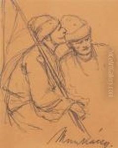 Draft (two Peasants) by Mihaly Munkacsy