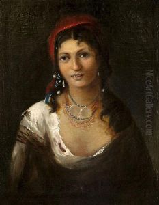 "ciganylany", 1863 - 64" by Mihaly Munkacsy