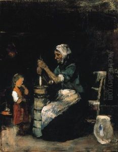 Churning Woman, 1871-72 by Mihaly Munkacsy