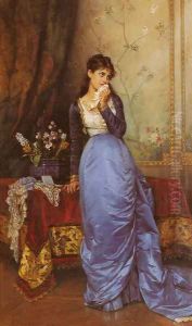 The Letter by Toulmouche Auguste