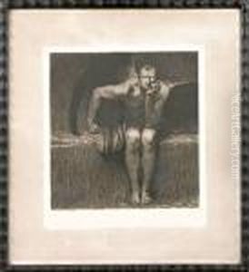 Engels Mit Damonisch Hypnotisierendem Blick by Franz von Stuck
