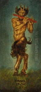 Satyr Mit Flote by Franz von Stuck