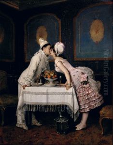 Le baiser by Toulmouche Auguste