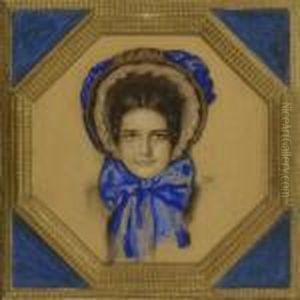 Tochter Mary (in Biedermeierschute). Um 1910