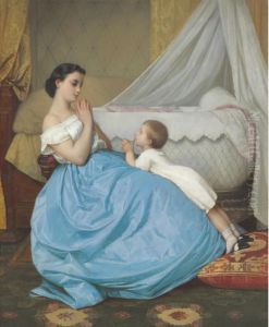 A Bedtime Prayer by Toulmouche Auguste
