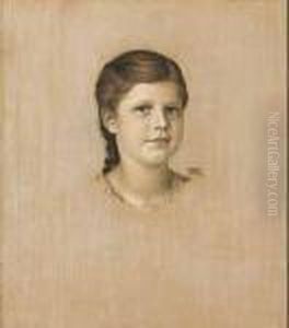 Madchenportrat. by Franz von Stuck