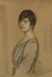 Damenportrat. by Franz von Stuck