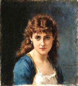 A lovely lady by Toulmouche Auguste
