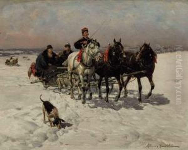 Troikas Racing Across The Steppes - view 1