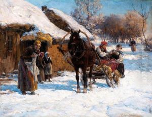 Sloneczny Zimowy Dzien by Alfred Wierusz-Kowalski