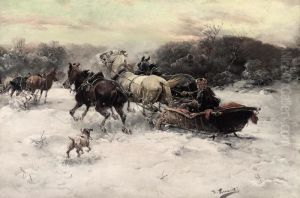 The Troika Riders by Alfred Wierusz-Kowalski