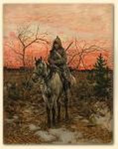 Na Stanowisku, Ok. 1880 by Alfred Wierusz-Kowalski