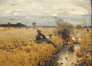 A Rest By A Stream After The Hunt by Alfred Wierusz-Kowalski