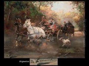 Pferdegespanne by Alfred Wierusz-Kowalski