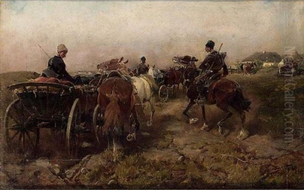 Cossacks Returning Home On Horseback - view 1