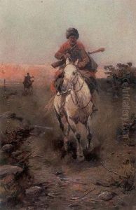 The Horseman by Alfred Wierusz-Kowalski