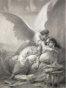 Angel Whispering To An Odalisque by Mihaly von Zichy