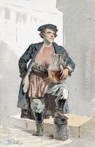 Drei Figuren Aus Dem Russischen Volks- Und Strasenleben by Mihaly von Zichy