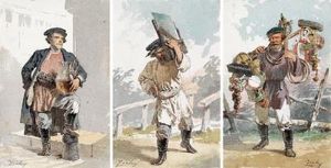 Drei Figuren Ausdem Russischen Volks- Und Strasenleben by Mihaly von Zichy