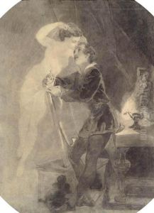 Painter And Model. by Mihaly von Zichy