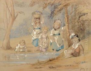 Children At Play. by Mihaly von Zichy