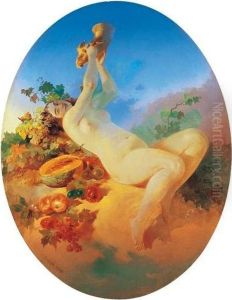 Bacchante by Mihaly von Zichy