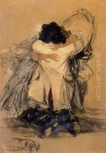 Lovers by Mihaly von Zichy