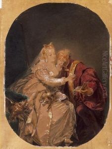 Courting by Mihaly von Zichy