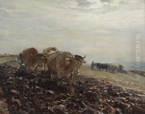 Pflugender Bauer by Heinrich Johann Von Zugel