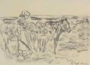 Hirtin Mit Rindern by Heinrich Johann Von Zugel