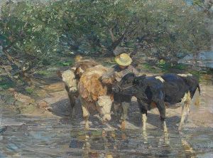 An Der Tranke by Heinrich Johann Von Zugel