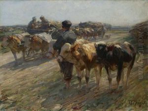 Bauerliche Begegnung by Heinrich Johann Von Zugel