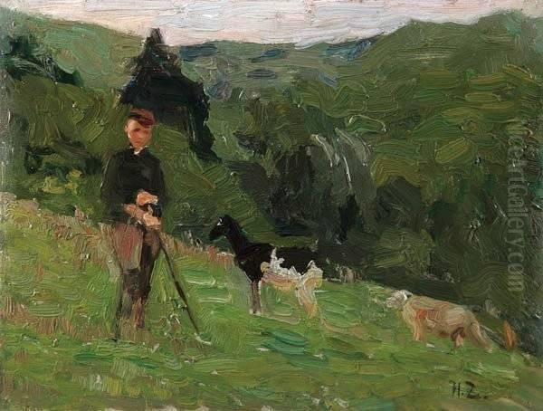 Attributed To Heinrich Johann Von Zugel , , The Young Goat Herder - view 1