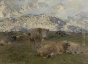 Ruhende Kuhe Auf Einer
Hochalm. by Heinrich Johann Von Zugel